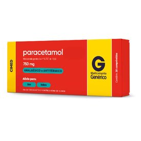 PARACETAMOL 750MG 20 COMP CIMED GENERICO