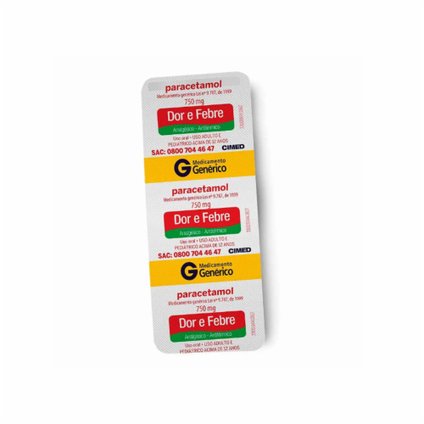 PARACETAMOL 750MG 4COMP AV CIMED GENERICO