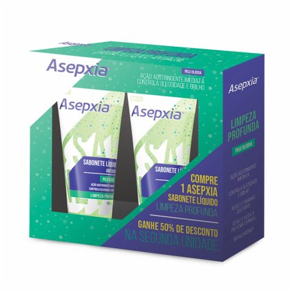 KIT SABONETE LIQUIDO ASEPXIA 100ML 50% DE DESCONTO NA 2ª UNIDADE