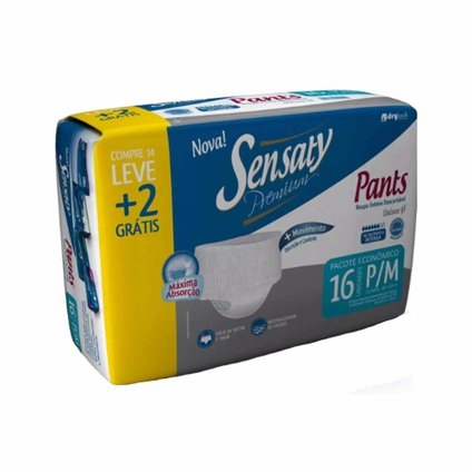 ROUPA ÍNTIMA UNISSEX SENSATY PANTS MEGA P/M COM 16 UNIDADES