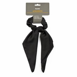 Elástico De Cabelo Scrunchie Com Lenço Cor Preta-  Panvel Acessórios Coleção Fim De Ano