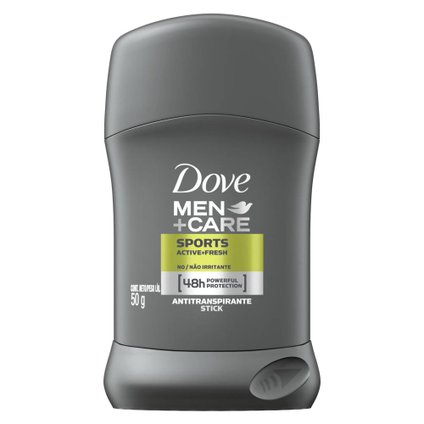DESODORANTE ANTITRANSPIRANTE EM BARRA SPORTS ACTIVE FRESH DOVE MEN+CARE 50G