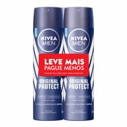 Kit Desodorante Aerosol Nivea Men Original Protect Leve Mais Pague Menos 2 Unidades 150ml Cada