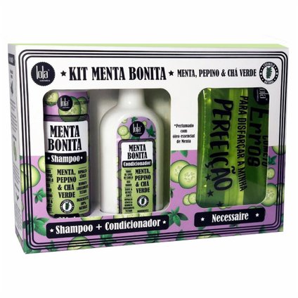 KIT LOLA MENTA BONITA SHAMPOO 250ML + CONDICIONADOR 180ML + NECESSAIRE