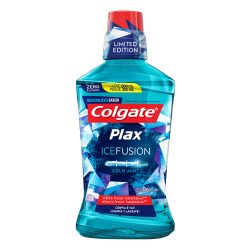 Enxaguante Bucal Zero Álcool Cold Mint Colgate Plax Ice Fusion Frasco Leve 500ml Pague 350ml