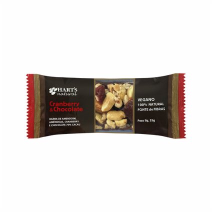 BARRA DE NUTS HARTS CRANBERRY E CHOCOLATE 35G