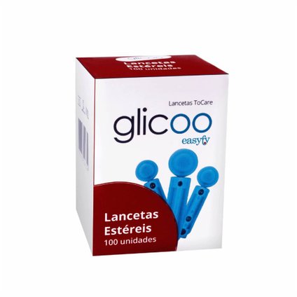 LANCETAS GLICOO ESTÉREIS 30G COM 100 UNIDADES