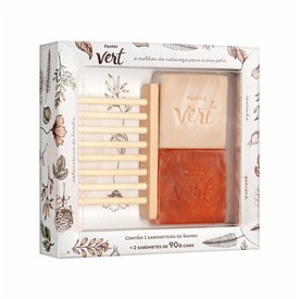 KIT PANVEL VERT - SABONETES + SABONETEIRA BAMBU