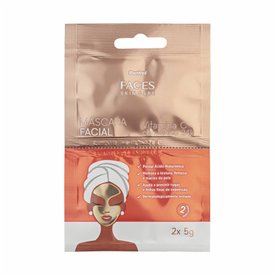 MÁSCARA FACIAL VITAMINA C COM OURO 24K PANVEL FACES SKIN CARE 2X5G