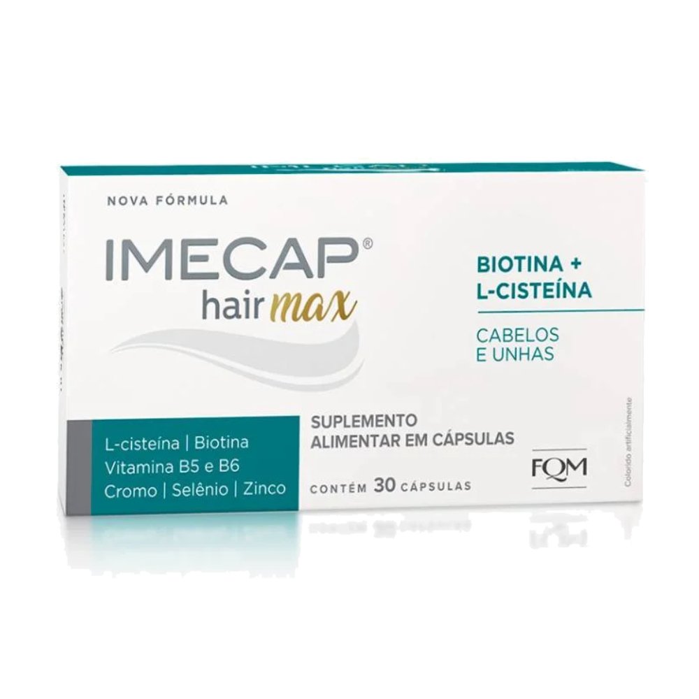 Imecap Hair Max Vitaminas Para Cabelos E Unhas Com Cisteína 30 Cápsulas