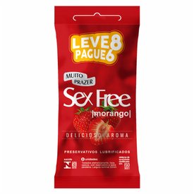 PRESERVATIVO SEX FREE MORANGO LEVE 8 PAGUE 6