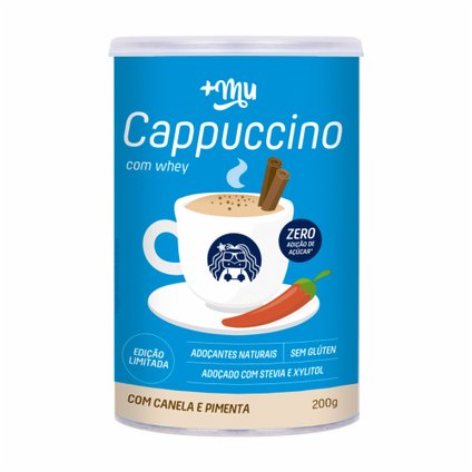 CAFÉ +MU CAPPUCCINO COM CANELA E PIMENTA WHEY 200G