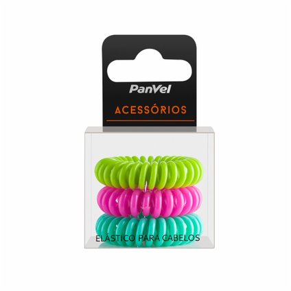 KIT 3 ELÁSTICOS DE CABELO DE MOLA PANVEL ACESSÓRIOS COLEÇÃO NEON - EDIÇÃO LIMITADA