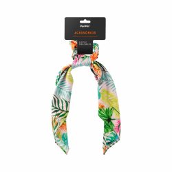 Elástico Para Cabelos Scrunchie Com Lenço Panvel Acessorios Estampa Neon Tropical