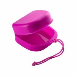 Porta Aparelho Odontologico E Prótese Dental Cor Rosa Panvel Acessorios Coleção Neon - Edição Limita