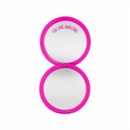 ESPELHO BOLSA COM FRASE ROSA PANVEL ACESSORIOS COLEÇÃO NEON - EDIÇÃO LIMITADA