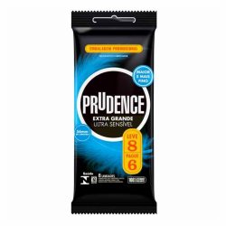 Preservativo Prudence Ultra Sensível Extra Grande Leve 8 Pague 6 Unidades