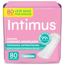 Protetor Diário Intimus Tecnologia Antibacteriana Leve Mais Por Menos 80 Unidades