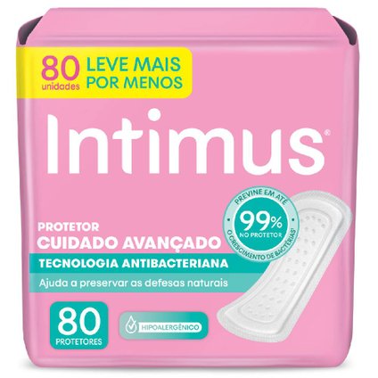 PROTETOR DIÁRIO INTIMUS TECNOLOGIA ANTIBACTERIANA LEVE MAIS POR MENOS 80 UNIDADES