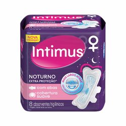 Absorvente Externo Intimus Noturno Extra Proteção Suave Com Abas 8 Unidades