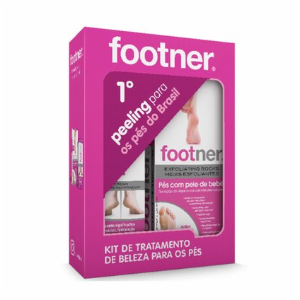 KIT FOOTNER MEIAS ESFOLIANTES + CREME REPARADOR 75ML