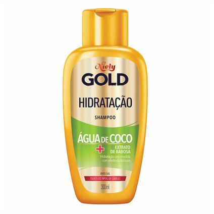 SHAMPOO NIELY GOLD HIDRATAÇÃO MILAGROSA ÁGUA DE COCO + EXTRATO DE BABOSA 300ML