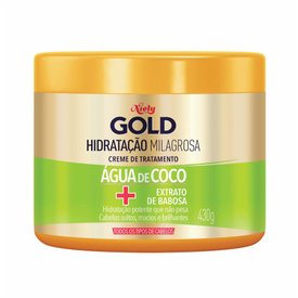 CREME DE TRATAMENTO NIELY GOLD HIDRATAÇÃO MILAGROSA ÁGUA DE COCO + EXTRATO DE BABOSA 430G