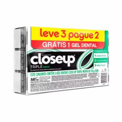 Creme Dental Closeup Triple Menta Leve 3 Pague 2