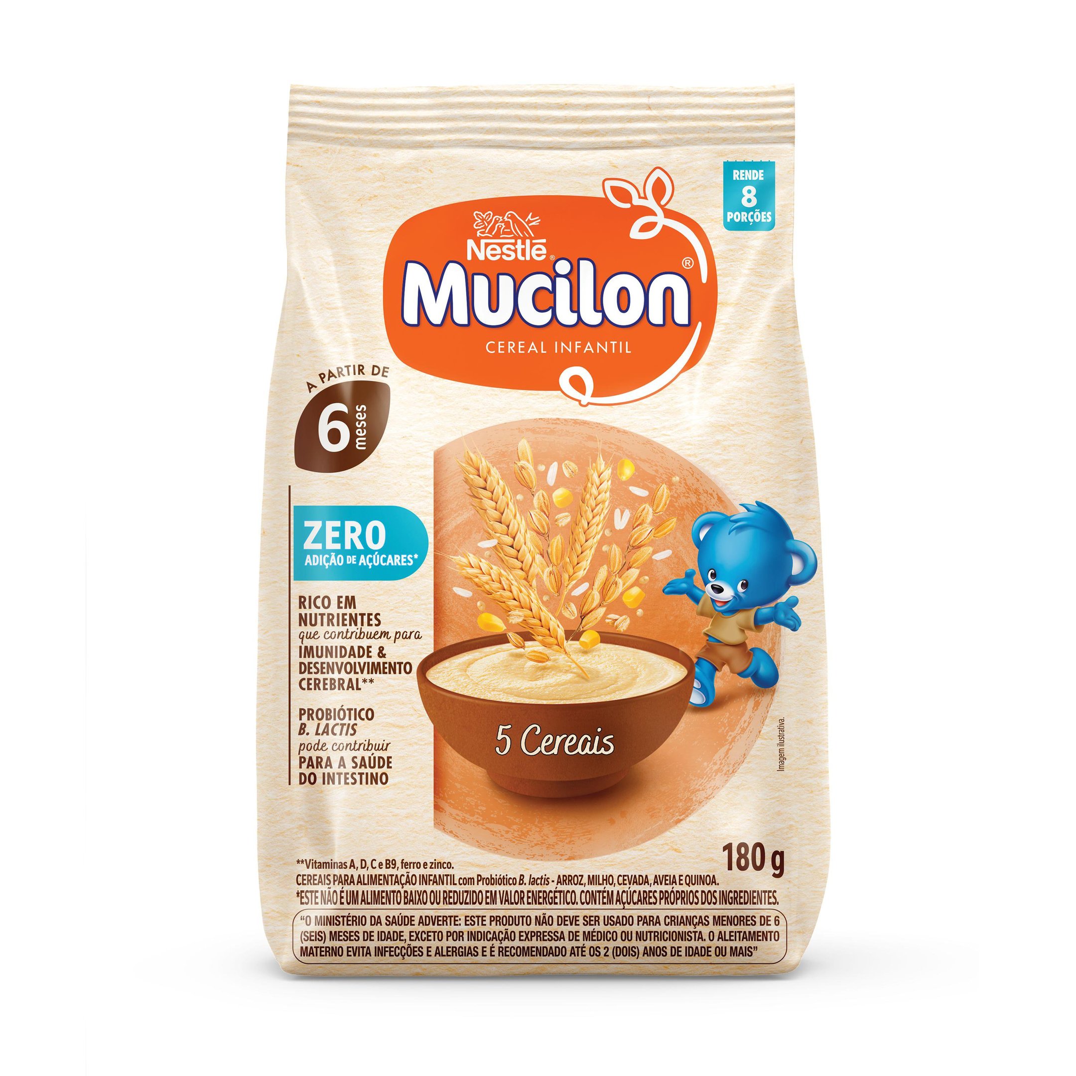 Cereal Infantil Mucilon Seleção Da Natureza 5 Cereais Com Quinoa 180g