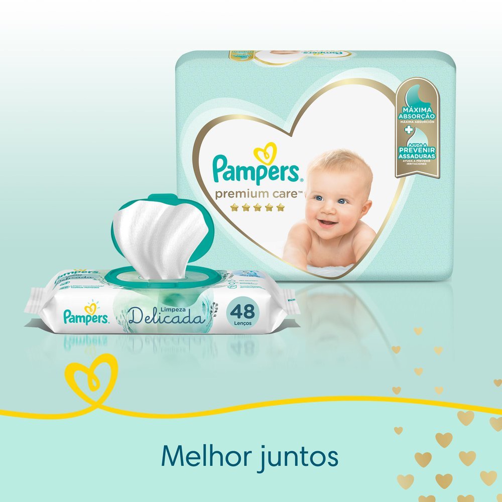 FRALDA PAMPERS PREMIUM CARE BAG M COM 80 UNIDADES
