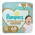 FRALDAS PAMPERS PREMIUM CARE TAMANHO G 68 UNIDADES