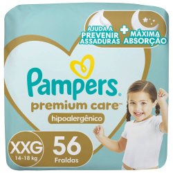 Fraldas Pampers Premium Care Tamanho Xxg 56 Unidades