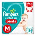 FRALDA PAMPERS CONFORT SEC PANTS BAG M COM 84 UNIDADES