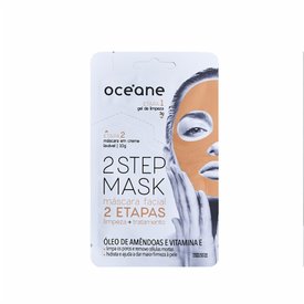 MÁSCARA FACIAL OCEANE 2 ETAPAS GEL DE LIMPEZA 3G + TRATAMENTO ÓLEO DE AMÊNDOAS E VITAMINA E 10G