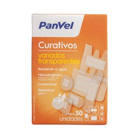 CURATIVO PANVEL TRANSPARENTE FORMAS VARIADAS COM 30 UNIDADES