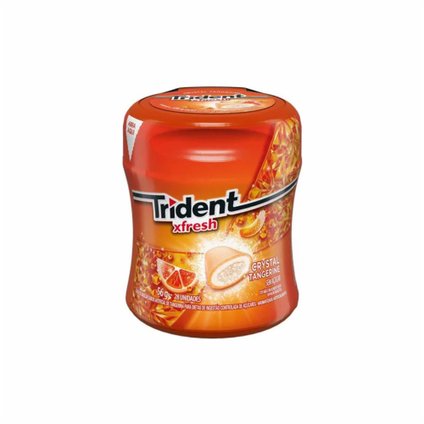 GOMA DE MASCAR TRIDENT XFRESH CRYSTAL TANGERINA 56G