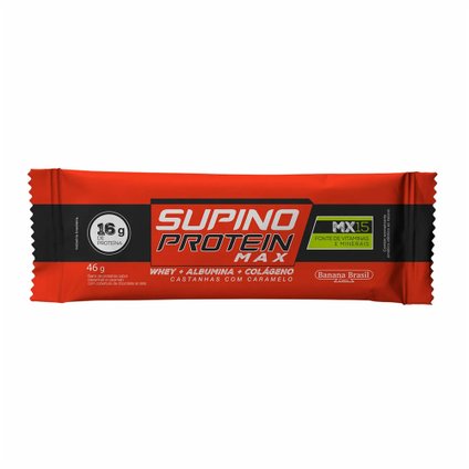 BARRA DE PROTEINA SUPINO PROTEIN MAXX CASTANHA E CARAMELO 46G