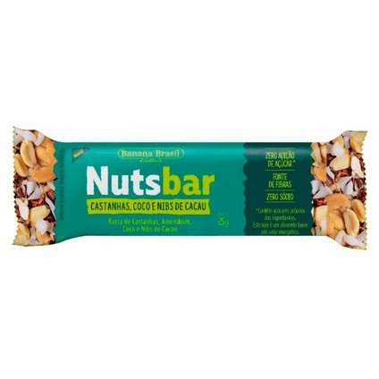 BARRA DE NUTS NUTS BAR NIBS DE CACAU CASTANHAS E COCO 25G