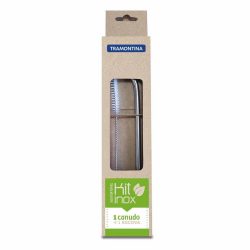 Kit Canudo Inox Tramontina C/1 + Escova