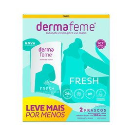 KIT SABONETE LÍQUIDO INTIMO DERMAFEME FRESH 200ML COM 2 UNIDADES