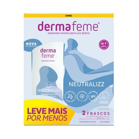 KIT SABONETE LÍQUIDO ÍNTIMO DERMAFEME NEUTRALIZZ 200ML COM 2 UNIDADES