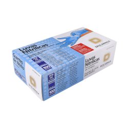 Luvas Nitrílicas Descarpack Azul Sem Pó M Com 100 Unidades