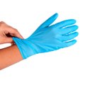 LUVAS NITRÍLICAS DESCARPACK AZUL SEM PÓ M COM 100 UNIDADES