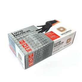 LUVAS NITRÍLICAS M SEM PÓ PRETA DESCARPACK 100 UNIDADES