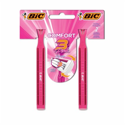 APARELHO DEPILATÓRIO BIC CONFORT 3 PINK COM 2 UNIDADES