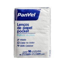 Lenços De Papel Pocket Panvel Com 10 Unidades