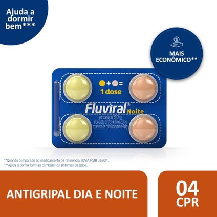 FLUVIRAL NOITE 4 COMPRIMIDOS REVESTIDOS