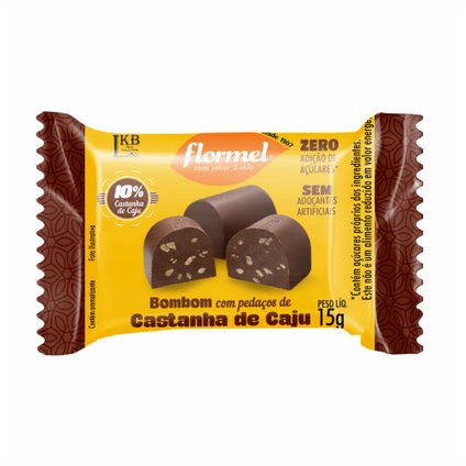 BOMBOM FLORMEL PEDAÇOS DE CASTANHA DE CAJU 15G
