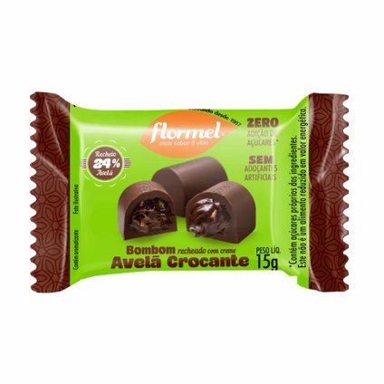 BOMBOM FLORMEL CREME AVELÃ CROCANTE 15G