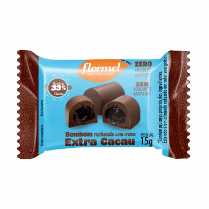 BOMBOM FLORMEL CREME EXTRA CACAU 15G